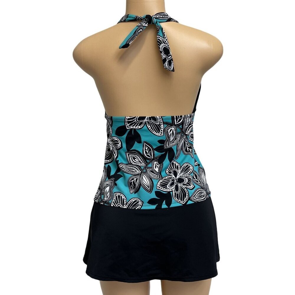 Jantzen Classics Women's Halter Tankini Top & Skirt Set Floral Print Size Medium - Picture 2 of 12
